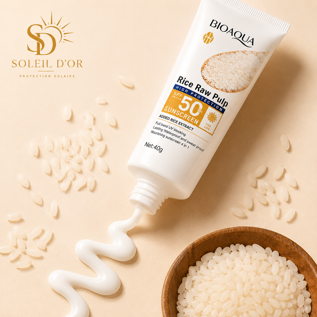 Crème Solaire SPF 50+ à la Purée de Riz BIOAQUA – Protection UV Haute Performance